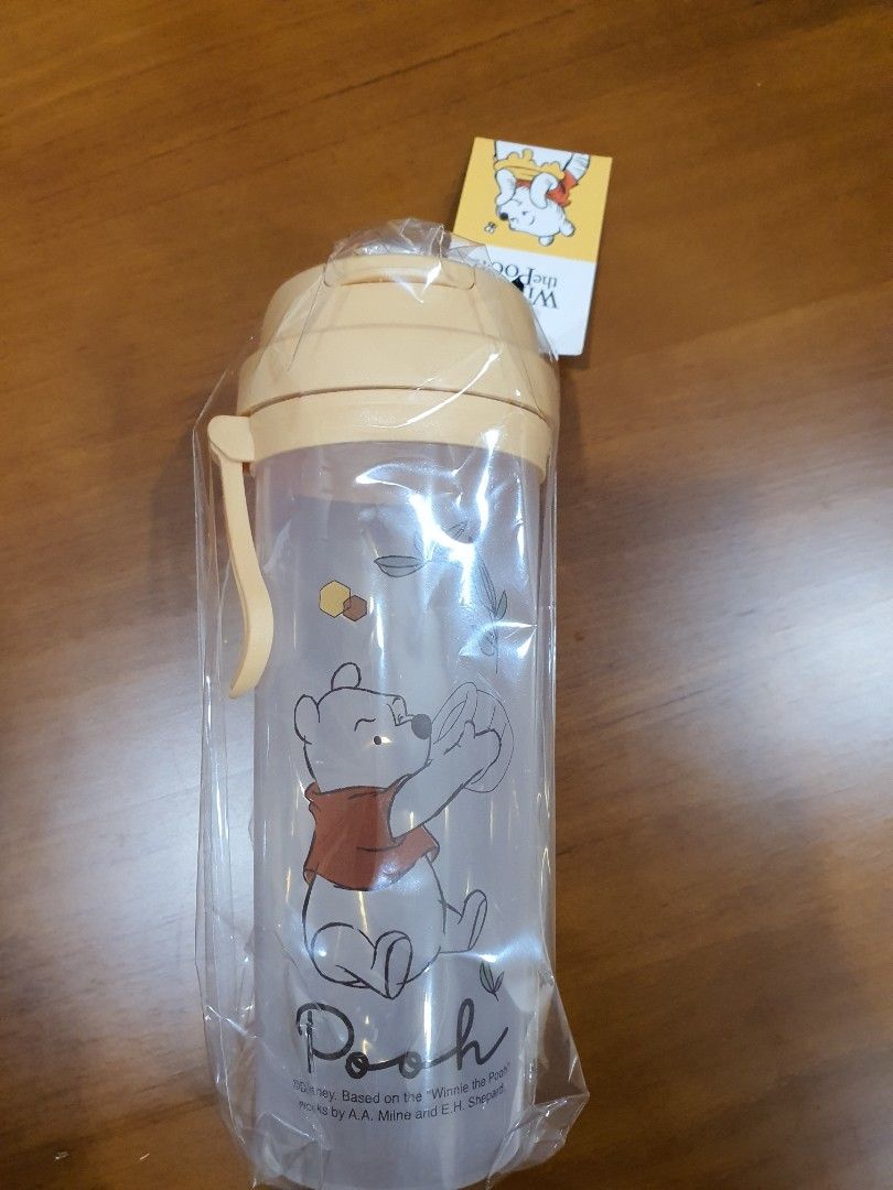 Winnie pooh water bottle no straw with handle children's day
