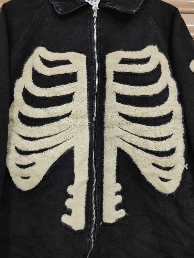 Y2K Skull Denim Jacket By SlashYouth, Men's Fashion, Coats
