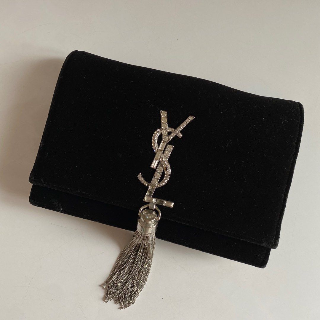 Ysl sales velvet purse