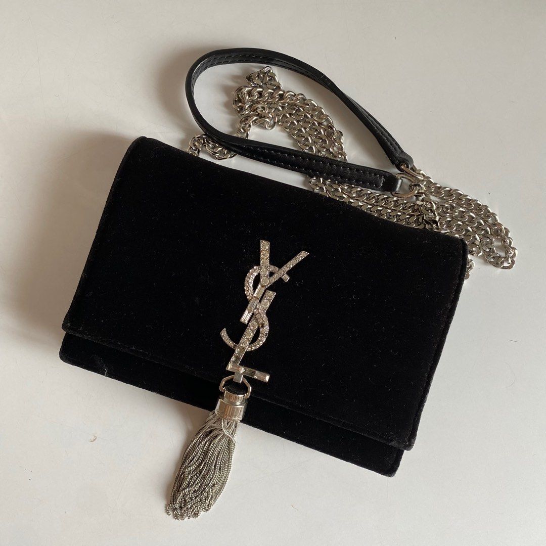 YSL velvet purse sling bag