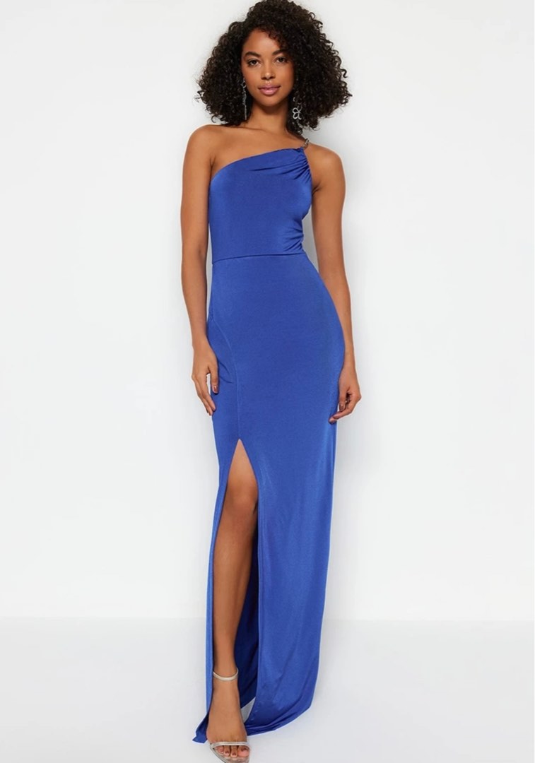 Zalora One Shoulder Evening Dress Women s Fashion Dresses Sets Evening dresses gowns on Carousell