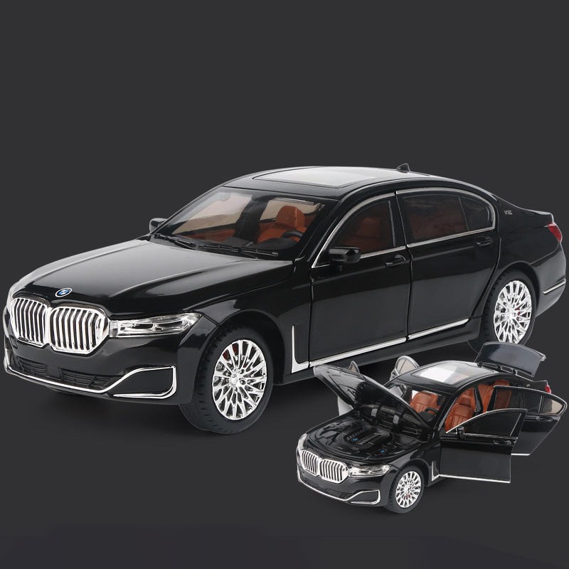 1/24 BMW 760 Diecast Model Car Toy Collectible Pull Back Sound&Light Kids  Gift