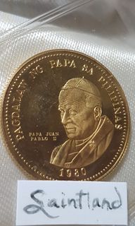 1980 UNLISTED ULTRA-RARE  1500 PISO PROOF GOLD COIN POPE ST.  JOHN PAUL II AUTHENTIC BSP SEALED VINTAGE PESO COIN