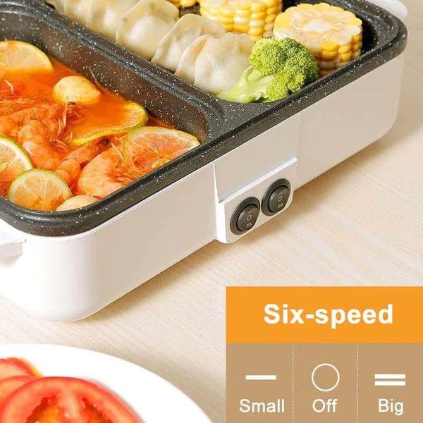 2 in1 Mini Electric Cooking Pot Machine Multifunction Hotpot Soup