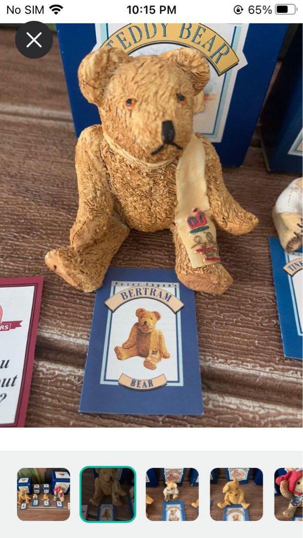 4x Vintage PETER FAGAN TEDDY BEAR Collection. COLOUR BOX TEDDY BEAR ORNAMENT 4x Large Small size