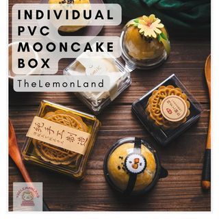 [5K Reviews Seller] 50pcs Individual PVC Mooncake Inner Container Box for 50g 63g 75g 80g 100g Mooncake and Egg Yolk Pastry Mid Autumn Festival Dessert Brownies Cakes (B007)