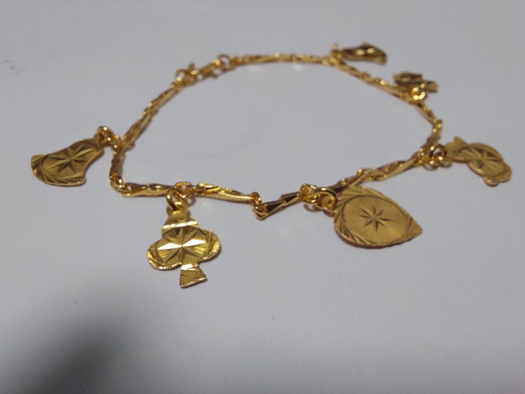 Gold charm bracelet chain hot sale