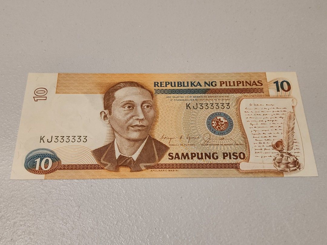 菲律賓披索紙幣solid 3 333333 號碼, 興趣及遊戲, 收藏品及紀念品, 錢幣- Carousell