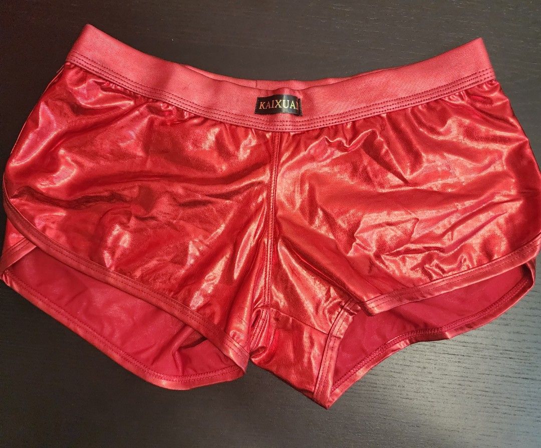 Red sales silk shorts