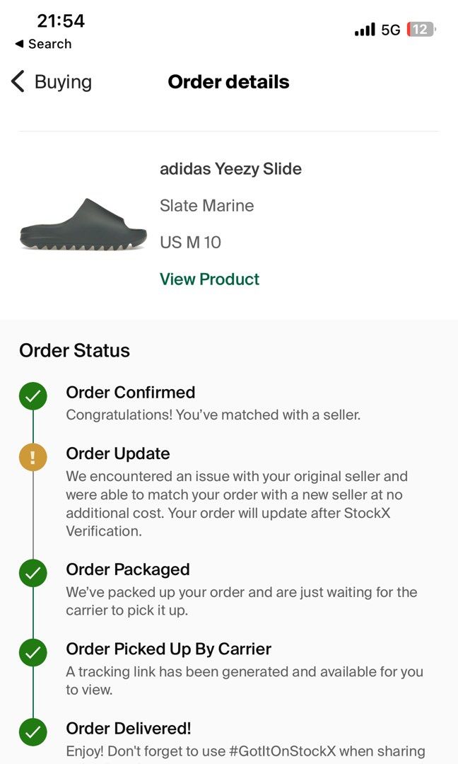 adidas Yeezy Slide Slate Marine US10 (StockX verified), 男裝, 鞋