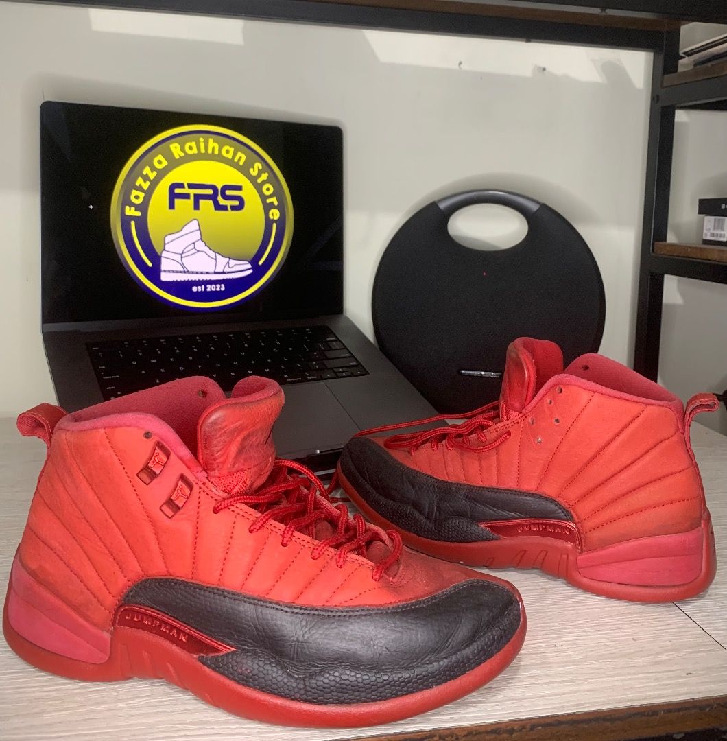 Air Jordan 12 Retro Gym Red with professional repaint missing