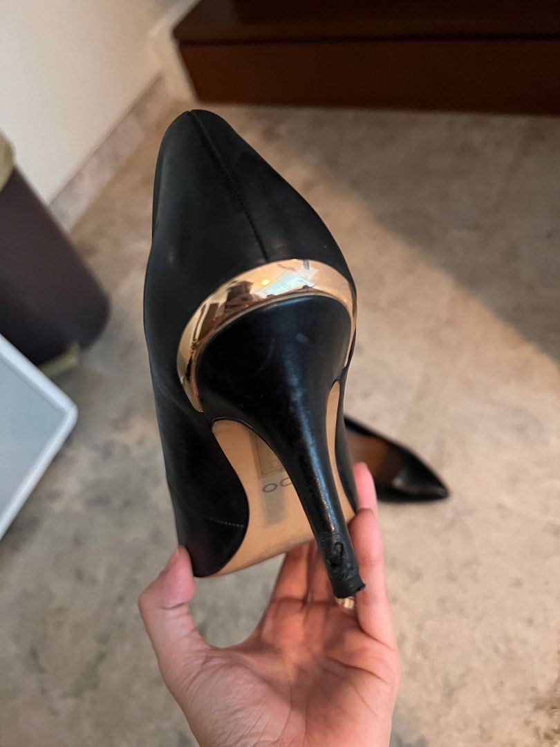 ALDO Black Pumps with Gold Accent Heel