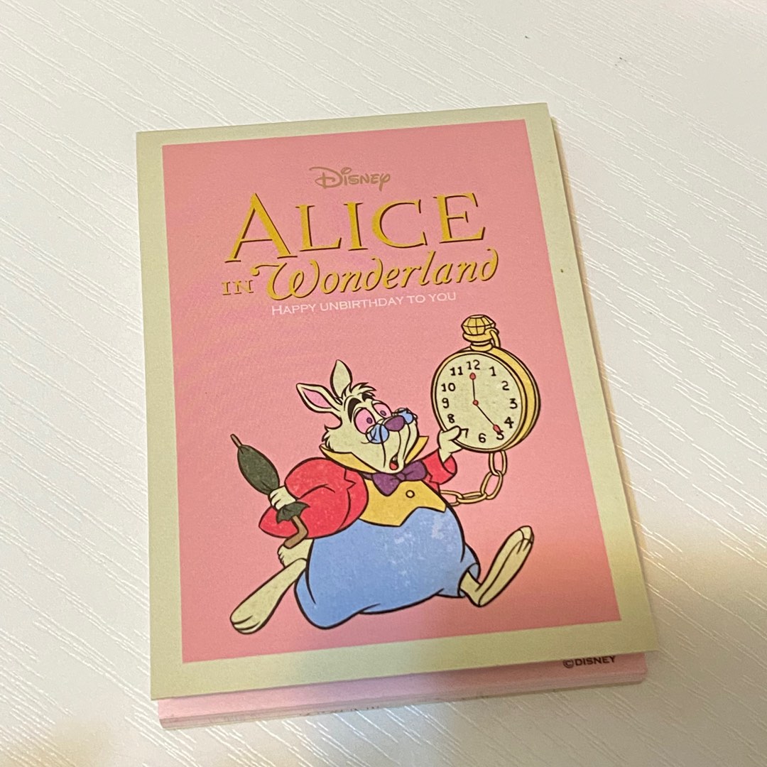 Alice in Wonderland Memo紙 (內有2款), 興趣及遊戲, 手作＆自家設計, 文具 Carousell