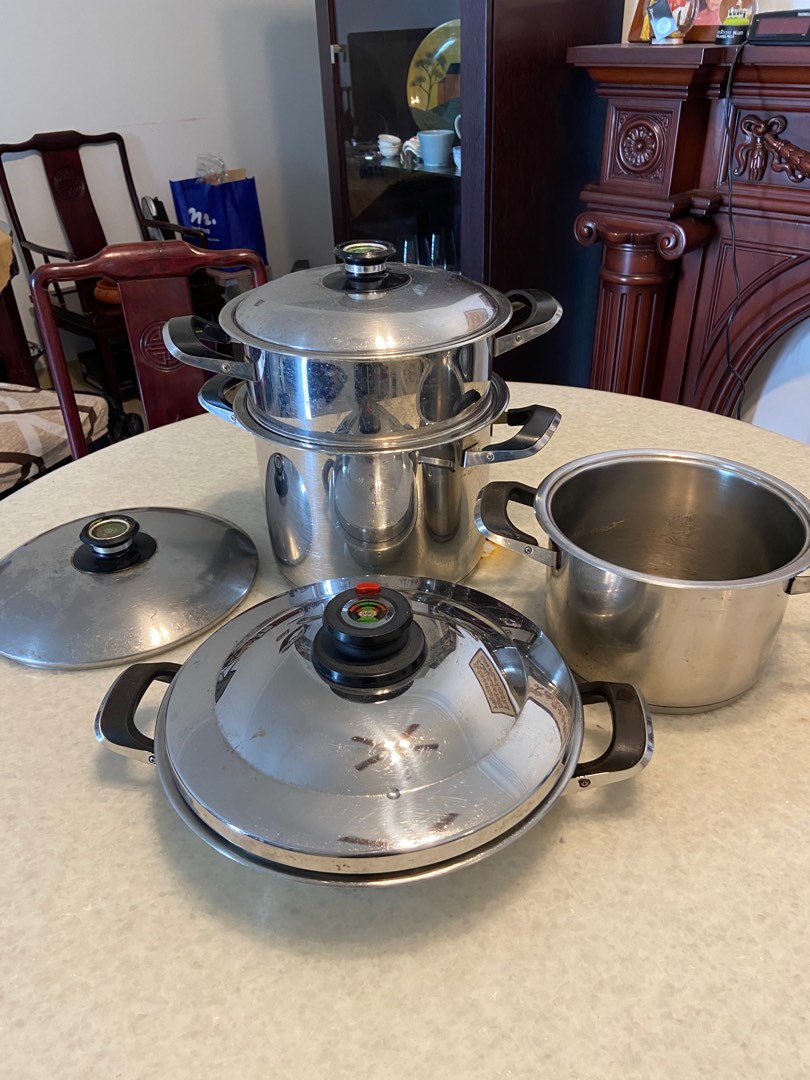 Authentic AMC pots & SECUQUICK LID 30cm , Furniture & Home Living