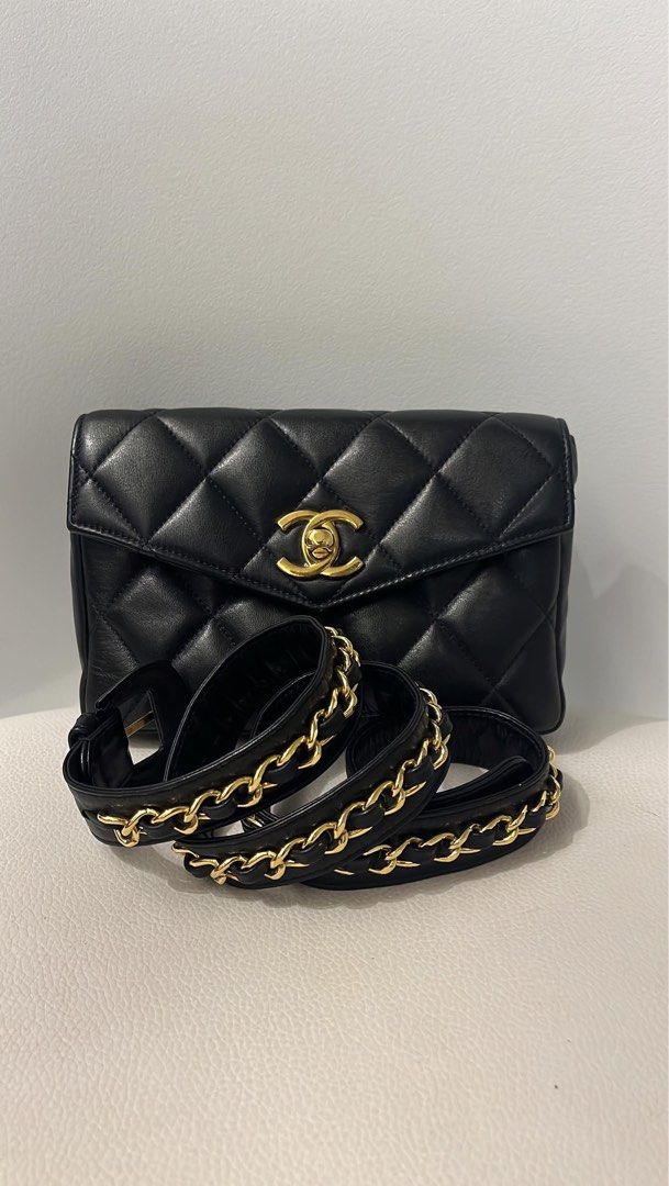 AUTHENTIC CHANEL Belt Bag Waist Pouch 24k Gold Hardware