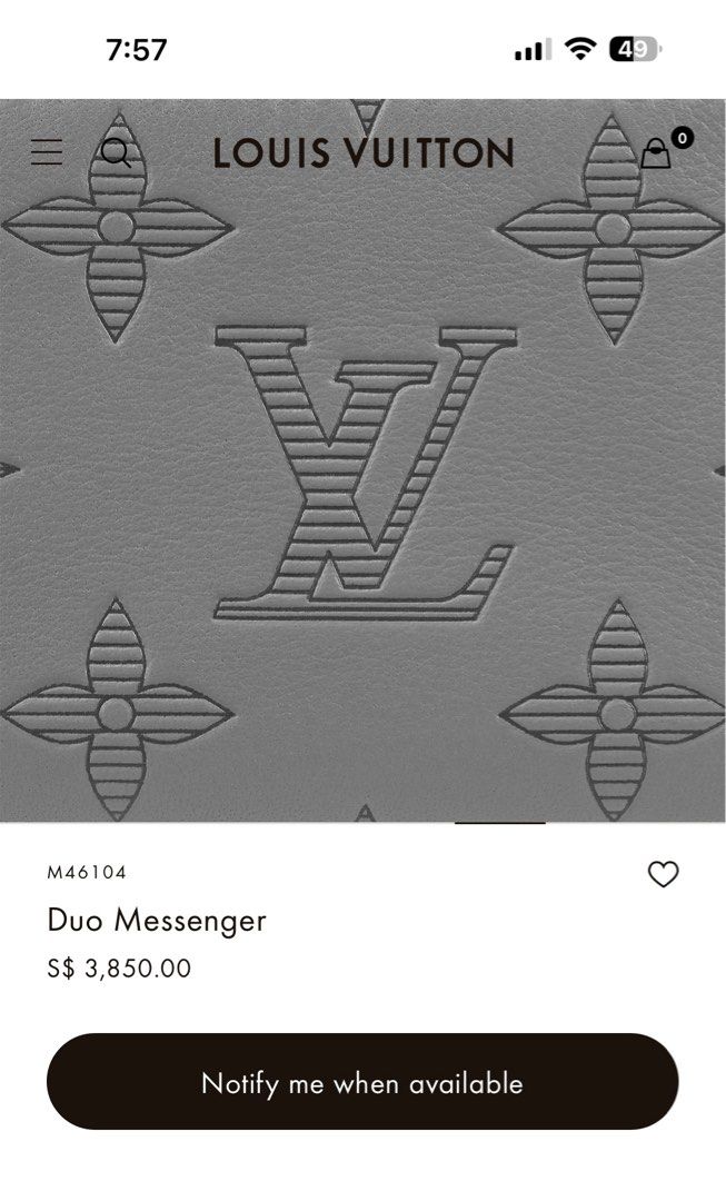 Shop Louis Vuitton MONOGRAM Duo Messenger (M46104) by Milanoo