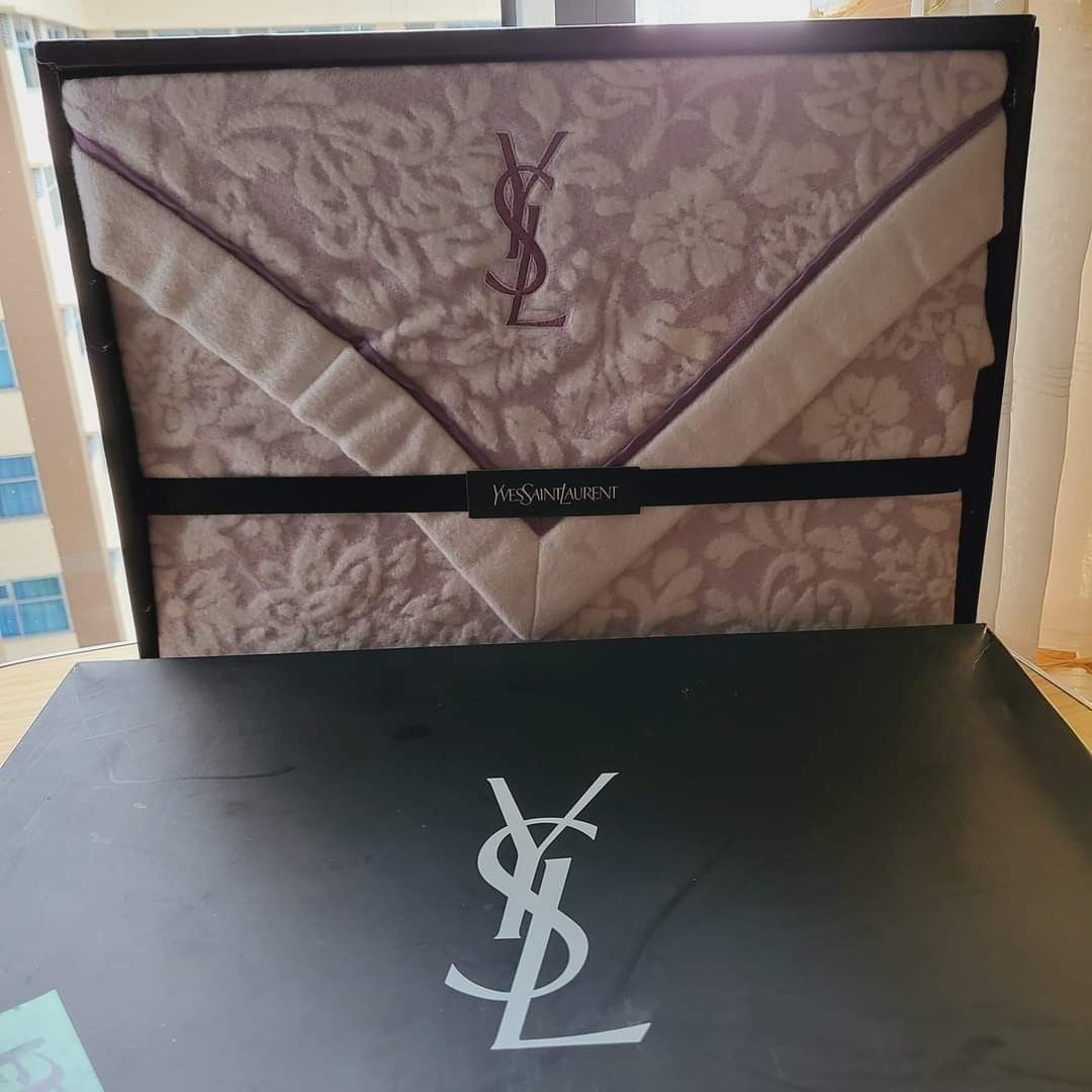 Authentic Ysl blanket Double size Furniture Home Living Bedding Towels on Carousell