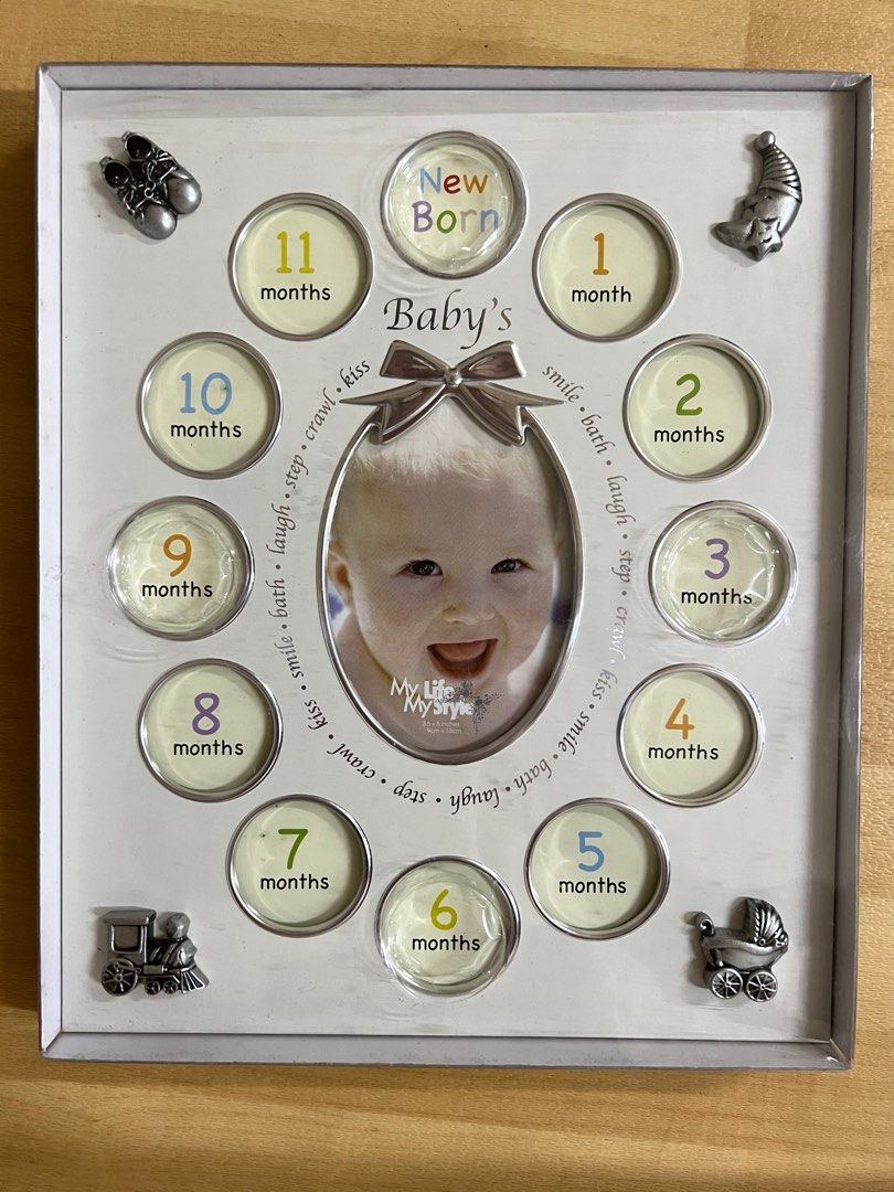 Baby’s First Year Picture Collage Frame, Furniture & Home Living, Home ...