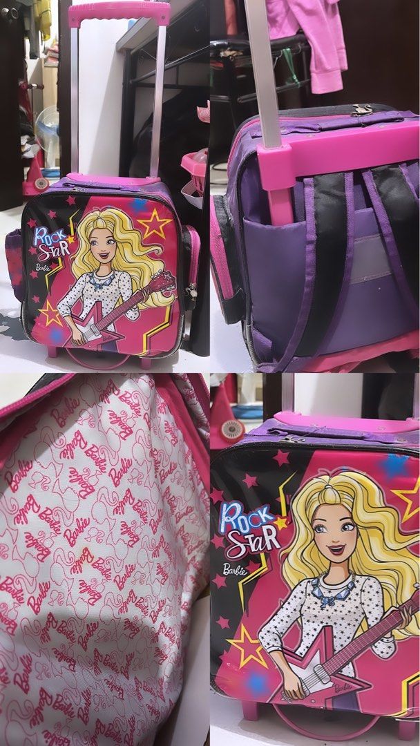 Barbie Trolly Bag original preloved (Category: Babies & Kids Fashion) located in Muntinlupa City. Submitted by jeymv (Listing ID 1252972996, Image 3). Description: Preloved but in a good condition❤️.
