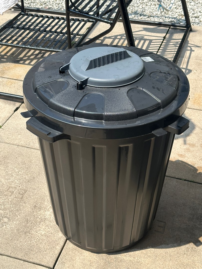 Big Black Outdoor Rubbish Bin 3 Available, Furniture & Home Living, Cleaning & Homecare