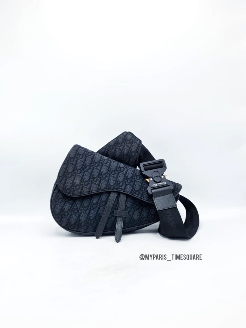 Dior saddle bag outlet oblique jacquard black