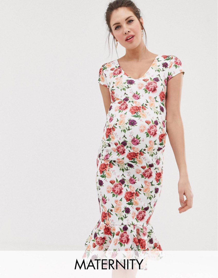 ASOS Maternity Floral Print Bodycon Dress, Women's Fashion, Maternity wear  on Carousell