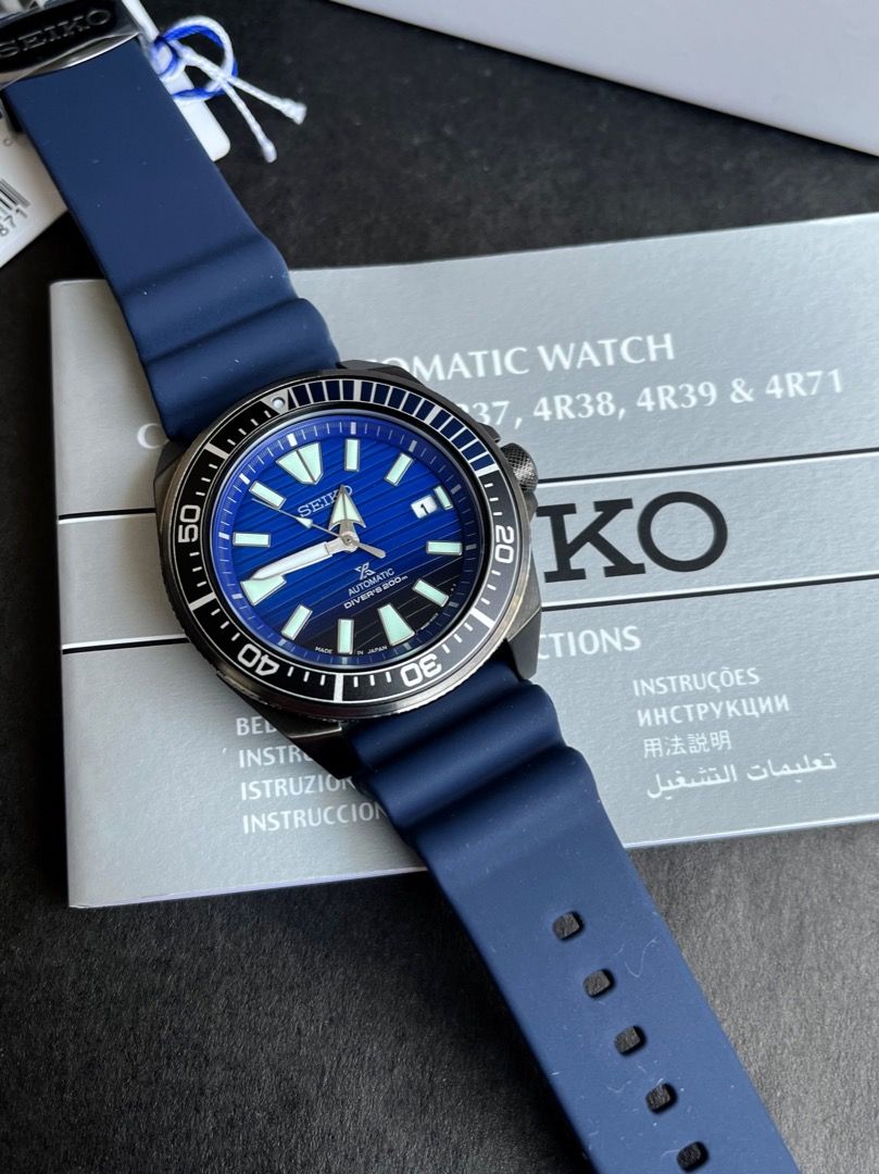BESTSELLER SEIKO SRPD09J1 Samurai Save the Ocean Automatic Diver Blue Dial Rubber Japan Watch P27 990