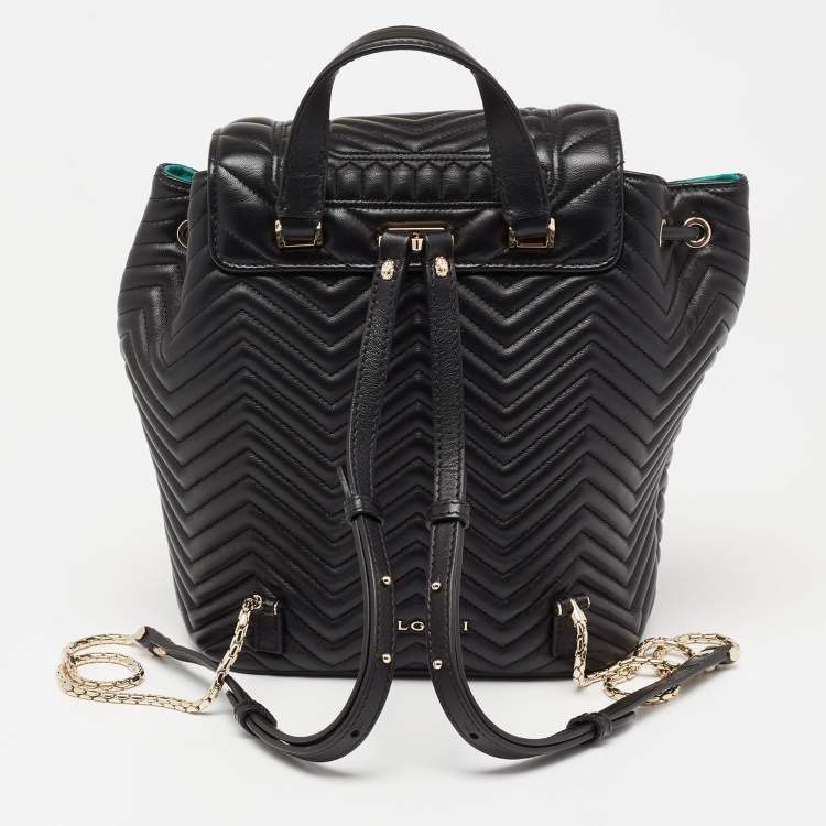 Bvlgari Serpenti Forever Black Quilted Nappa Leather Forever