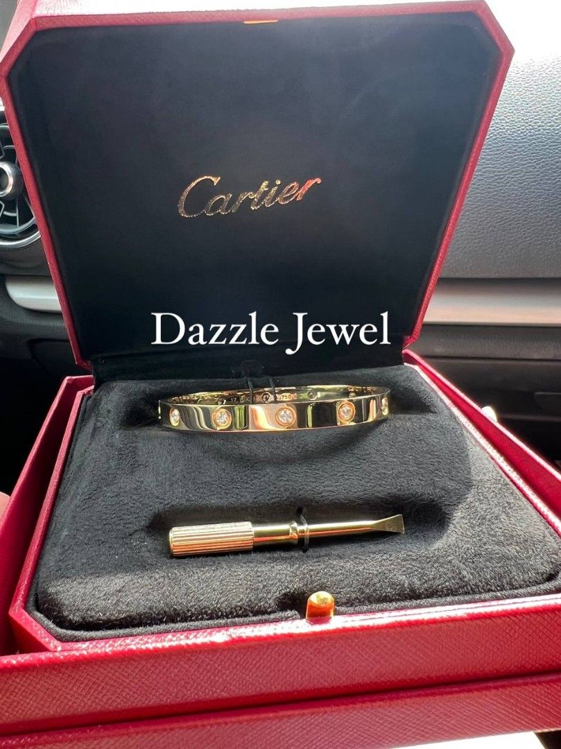 Cartier love bracelet 10 diamonds 18k solid gold custom Women s Fashion Jewelry Organisers Bracelets on Carousell