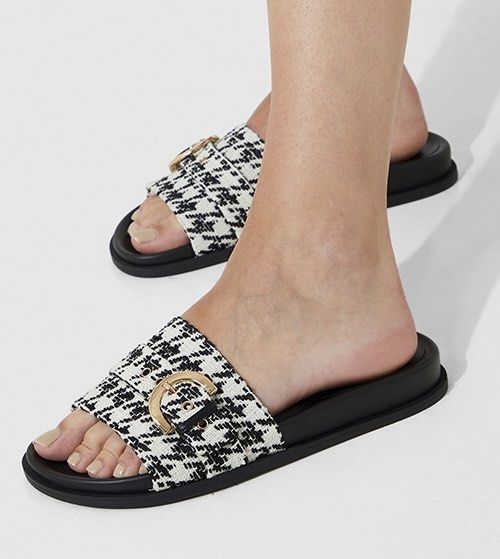 Black Textured Maisie Sports Sandals - CHARLES & KEITH US