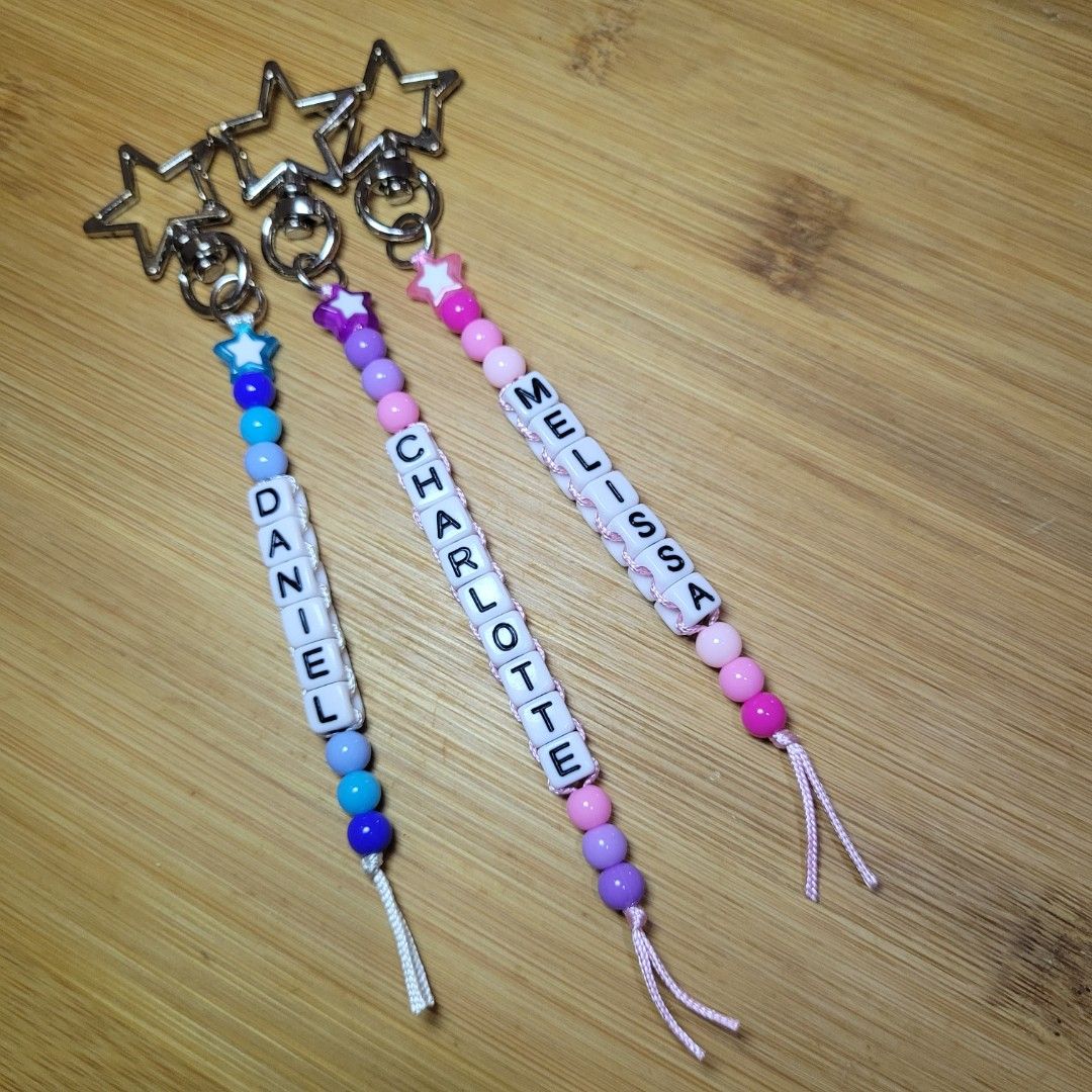 Name Bead Keychains