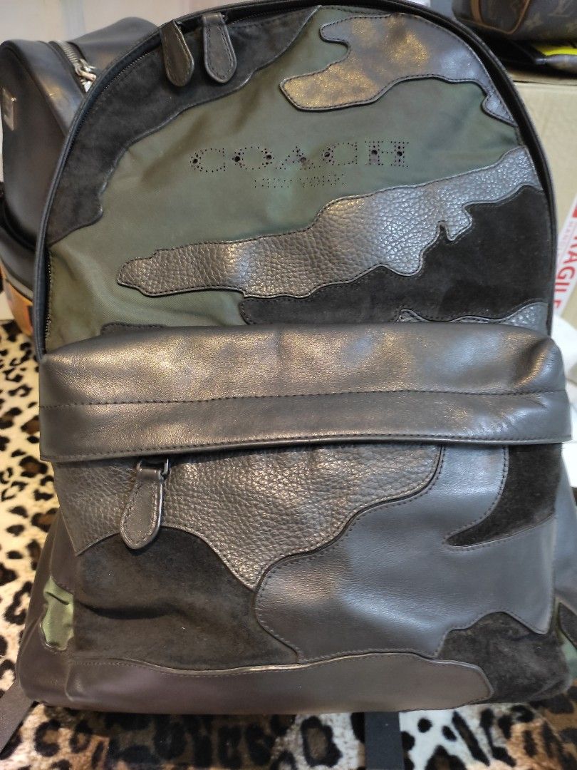 Coach camo new arrivals leather backpack