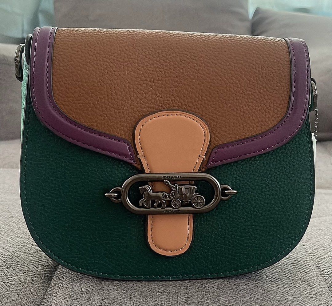 Coach jade saddle hotsell bag in colorblock