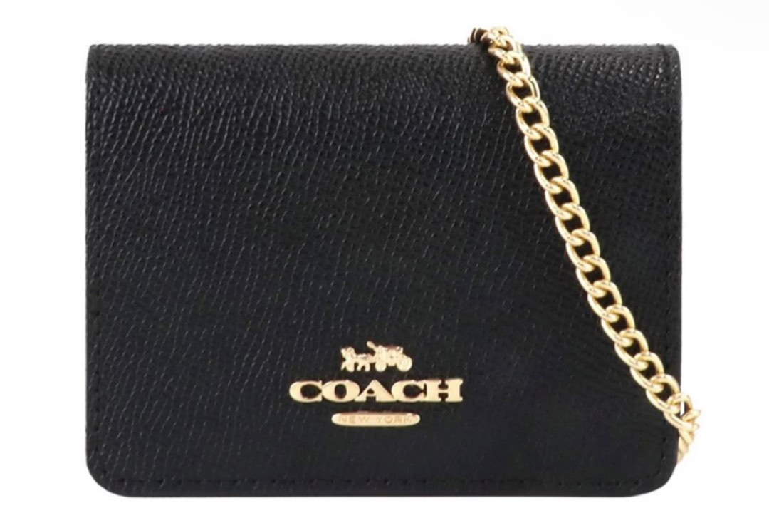 Coach Mini Wallet On Chain Black on Carousell