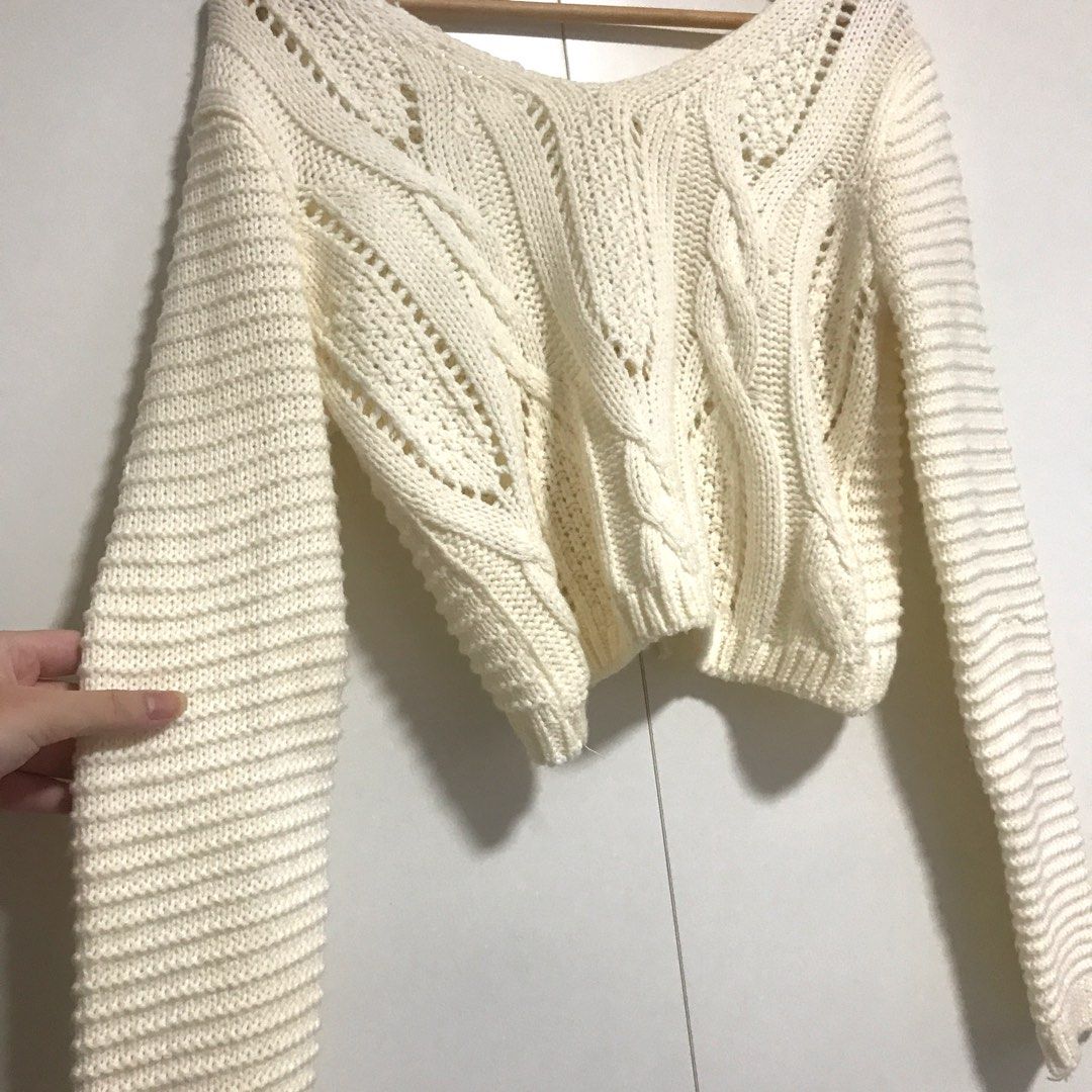 Chunky knit hotsell cream sweater