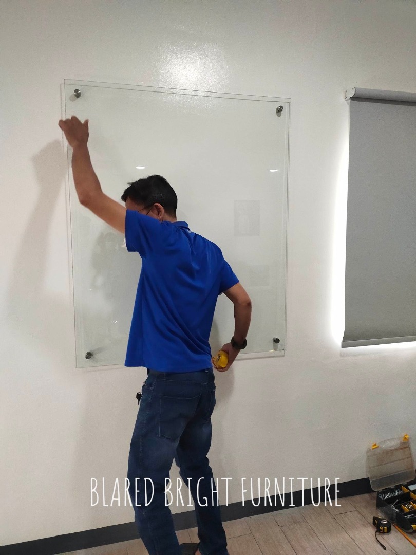 Custom size tempered glass board office partition cubicle on Carousell