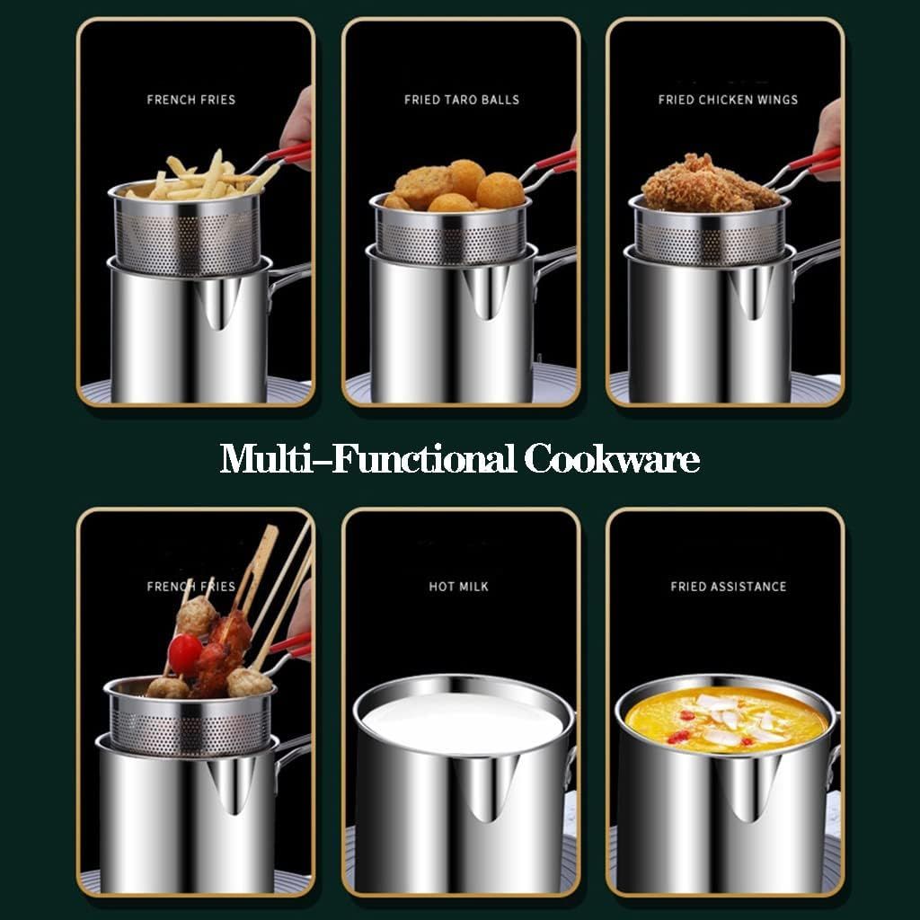 Oil Drip Rack Lid 304 Stainless Steel Deep Fryer Pot with Thermometer  Homeusing Kitchenware - China Stainless Steel Fryer and Deep Fryer price