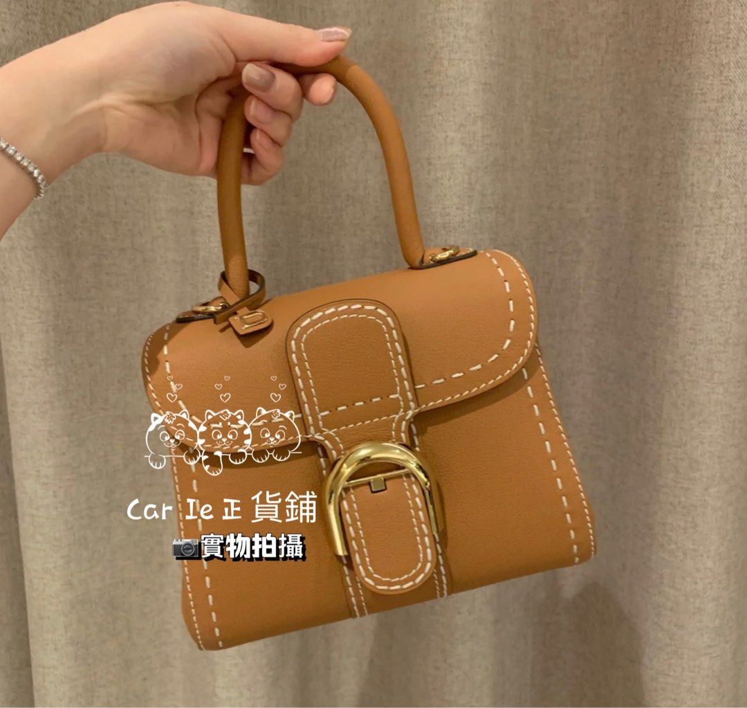 Delvaux Brillant Mini外縫線手袋可斜孭灰色啡色, 女裝, 手袋及