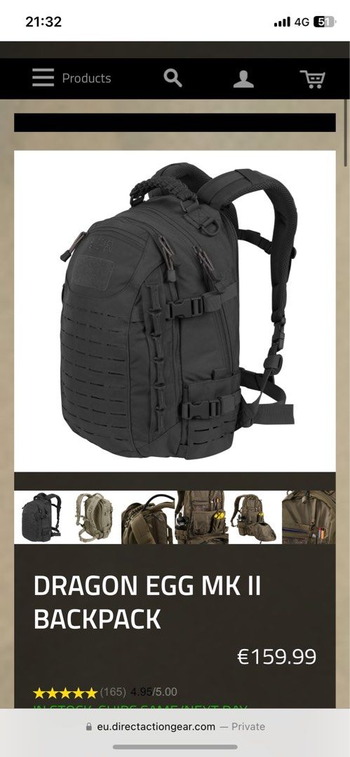 Direct action Dragon Egg mk2, Men's Fashion, Bags, Backpacks on Carousell