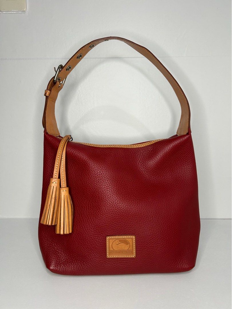 Dooney Bourke Paige Sac Wine Pebbled Leather Bag