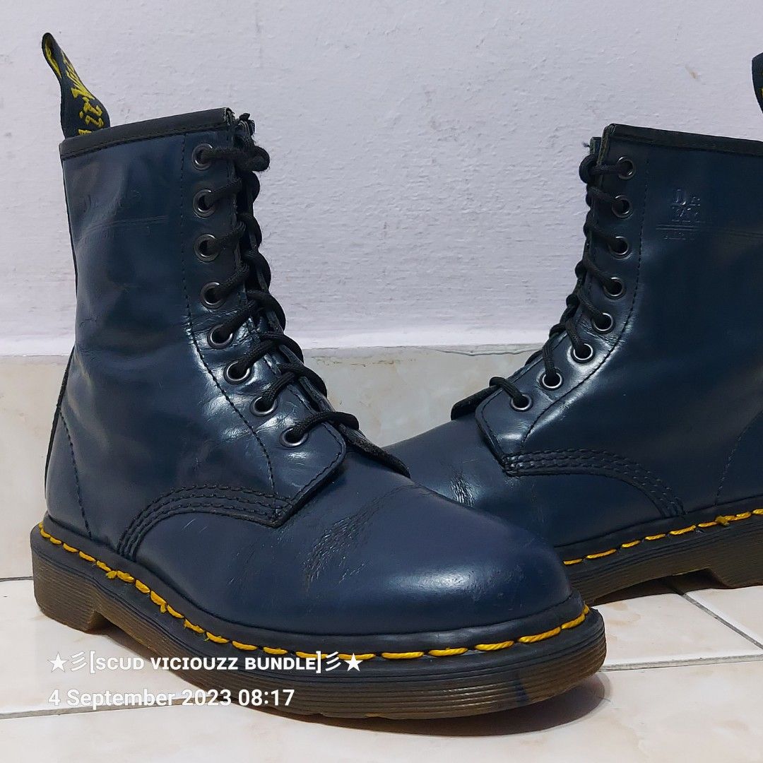 Dr Martens 3UK MIE Navy Blue Women s Fashion Footwear Boots on