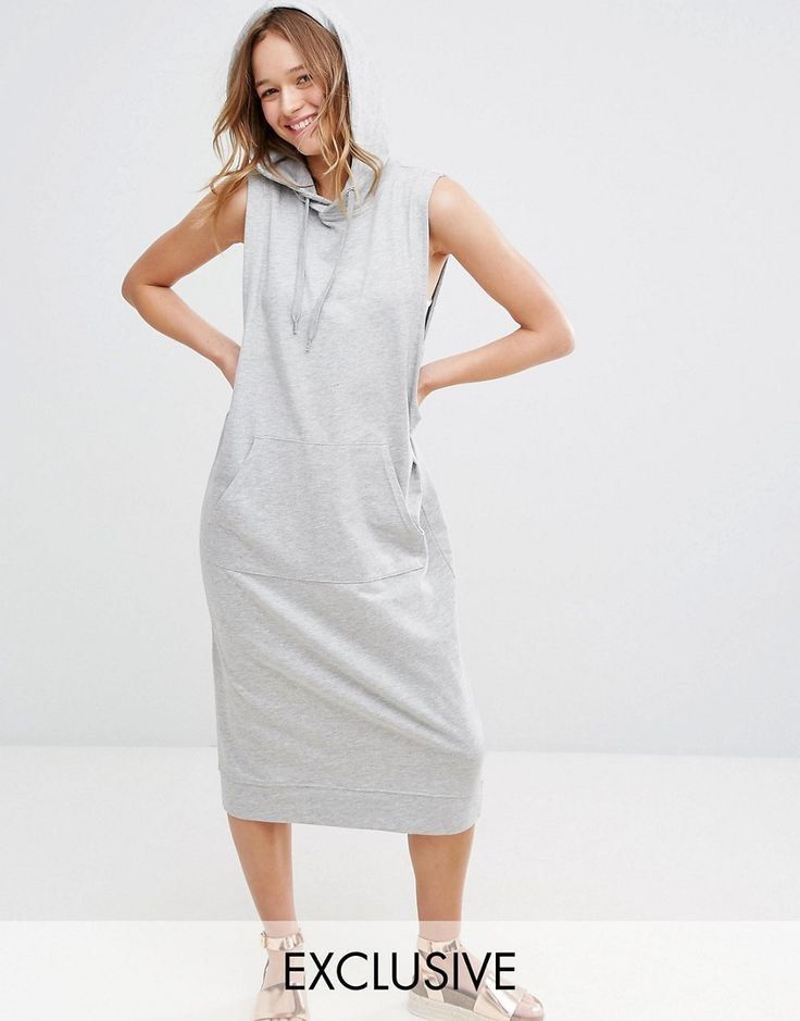 ワンピース RONRON LAYERED SLEEVELESS HOODIE DRESS GREY RR25BOP4228GR ワンピース RONRON LAYERED SLEEVELESS HOODIE DRESS GREY
