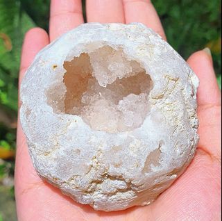 Druzy Clear Quartz Geode (full of crystal points inside)
