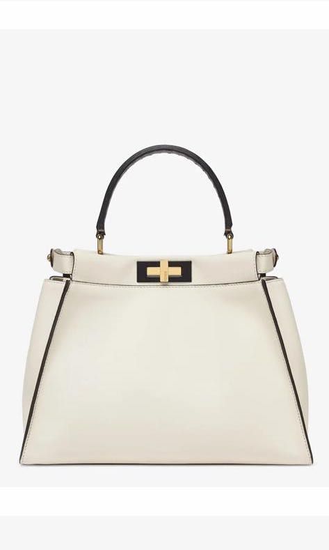 White fendi clearance peekaboo bag