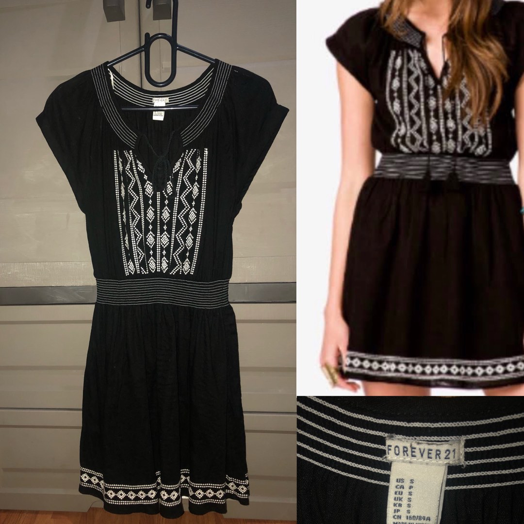 Forever 21 hot sale black embroidered dress