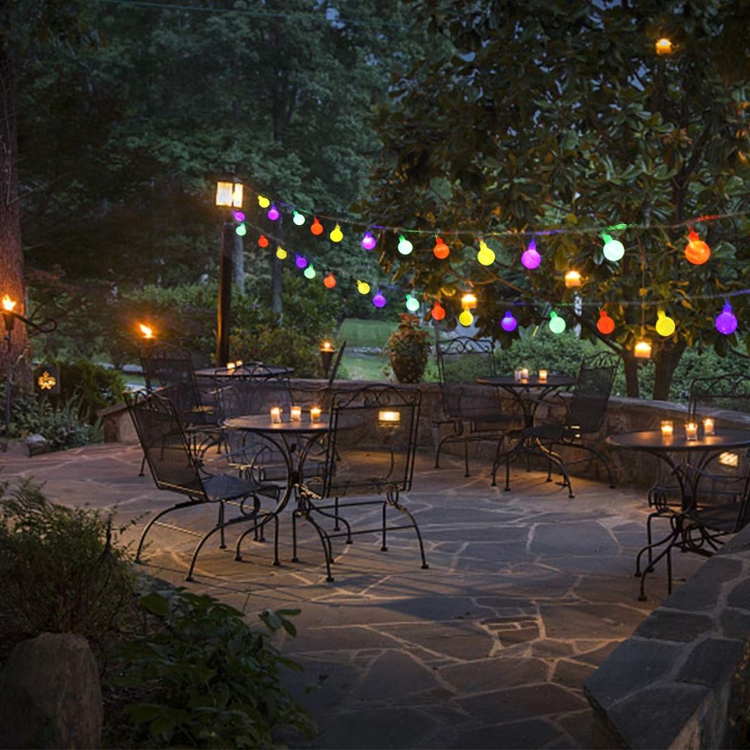 Globe String Lights FOCHEA 39ft 100 LED Outdoor Festoon Lights