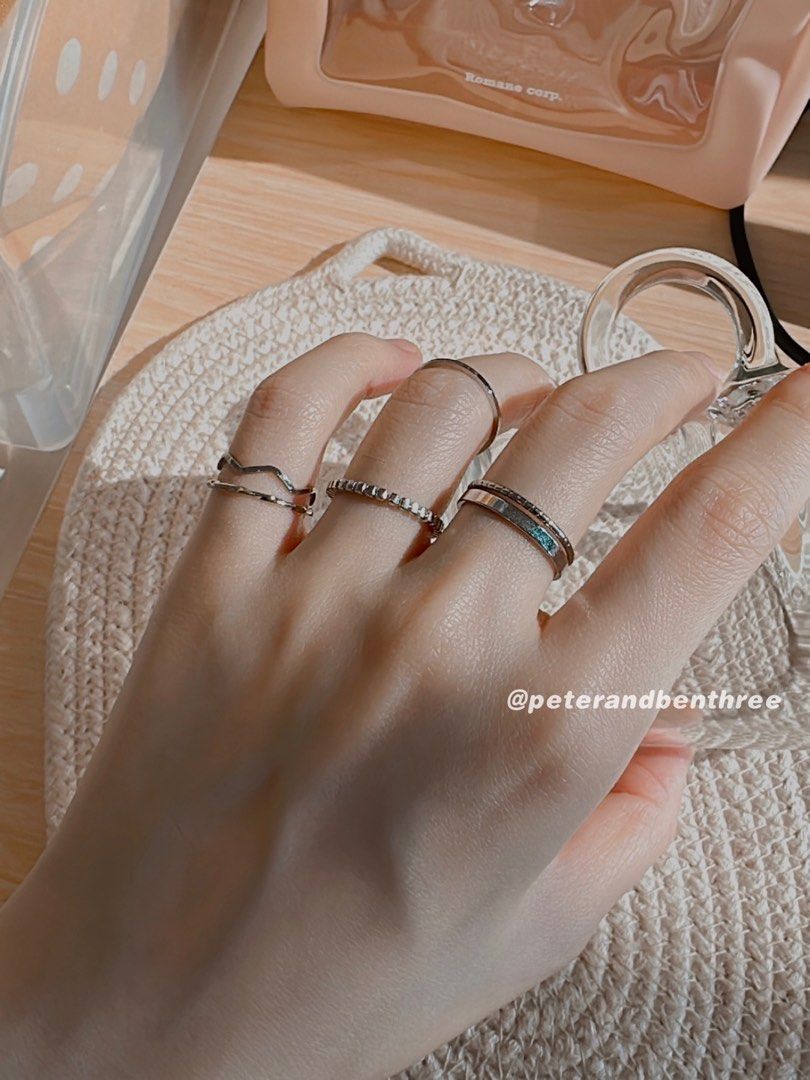 Gold Silver Mid Finger Stack Ring Set Women s Fashion Jewelry