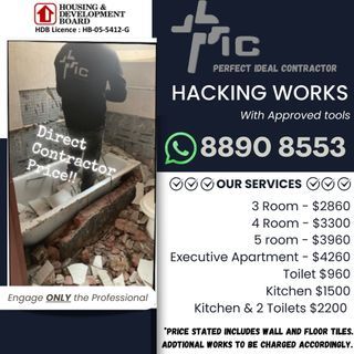 Hacking & Masonry works (tiling / tile install/ stoneman)
