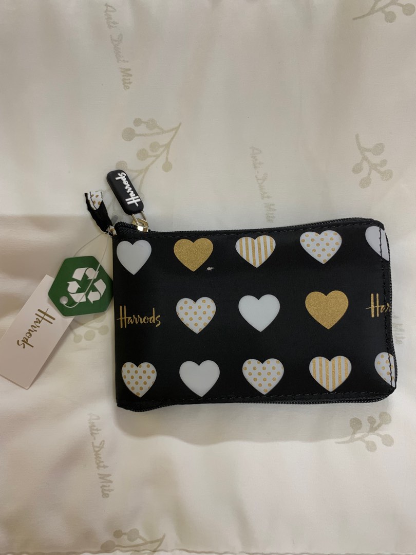 Harrods Glitter Hearts Pocket Shopper Bag Women s Fashion Bags Wallets Tote Bags on Carousell