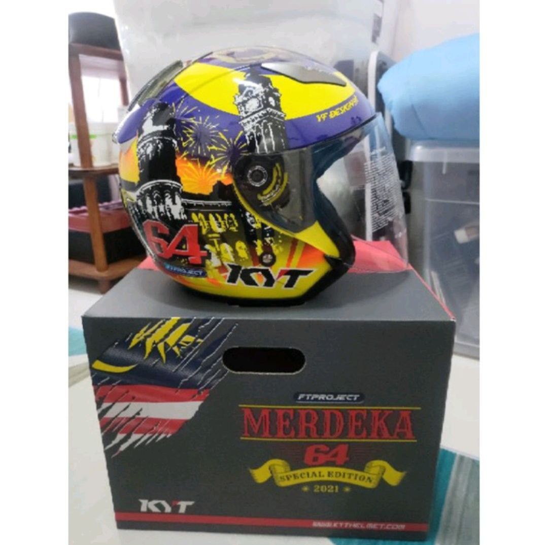 Helmet KYT Merdeka 64 Edition(Year 2021), Auto Accessories on Carousell